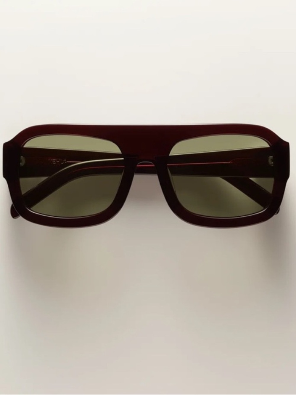 VEHLA KAIA - MALBEC/KHAKI Dark Brown Shield Sunglasses with Green-Tinted Lenses